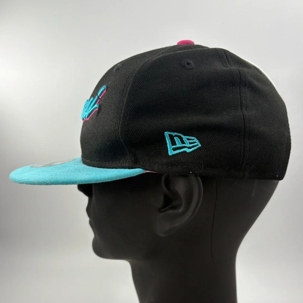 New Era 9FIFTY Miami Heat Vice City Youth Snapback Hat Black Teal Pink NBA Cap